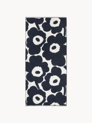 Marimekko Полотенце банное Unikko двустороннее, молочно-белое с темно-синим