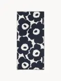 Marimekko Полотенце банное Unikko двустороннее, молочно-белое с темно-синим — фото 1