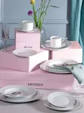 Meissen Набор тарелок для завтрака No. 41 с рельефом волны ручной работы, 2 предмета — фото 4