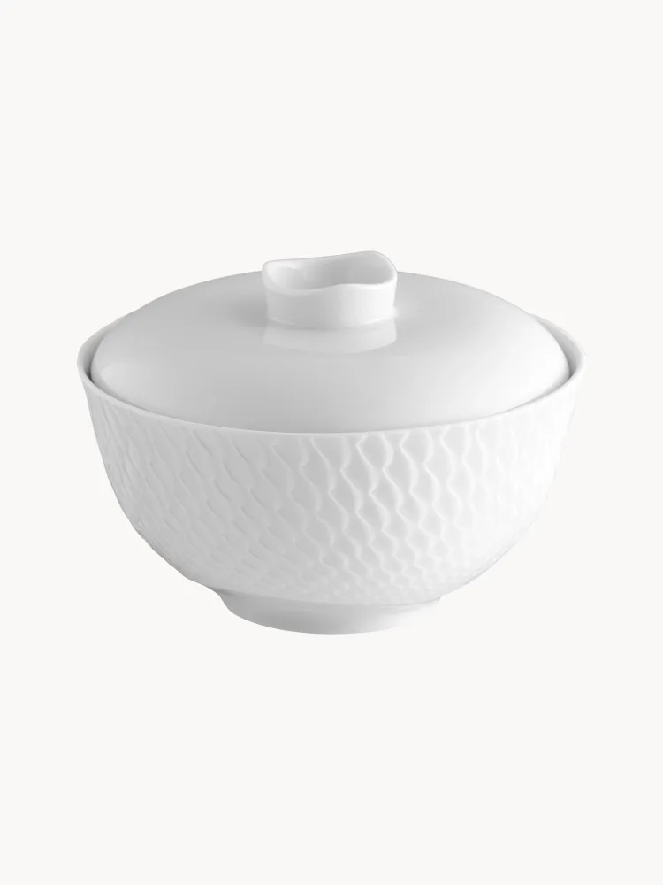 Миска с крышкой Wellenspiel Relief Meissen, фарфор, 13 см