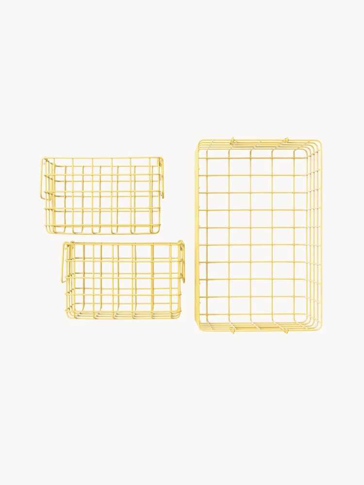 Mustard Made Комплект корзин для хранения The Baskets, 3 предмета, Светлый жёлтый
