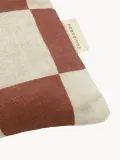 Nobodinoz Подушка декоративная Vibes изо льна с графичным рисунком, 23х33 см, терракотовая — фото 2