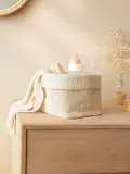 Nobodinoz Корзина для хранения детская Wabi Sabi из хлопкового муслина, 20х18 см, светло-бежевая — фото 6