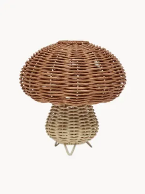 OYOY Mini Настольный светильник Mushroom из натурального ротанга ручного плетения, диаметр 15 см, светло-бежевый