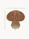 OYOY Mini Настольный светильник Mushroom из натурального ротанга ручного плетения, диаметр 15 см, светло-бежевый — фото 2