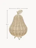 OYOY Mini Настольный светильник Pear из натурального ротанга ручного плетения, высота 18 см, светло-бежевый — фото 2