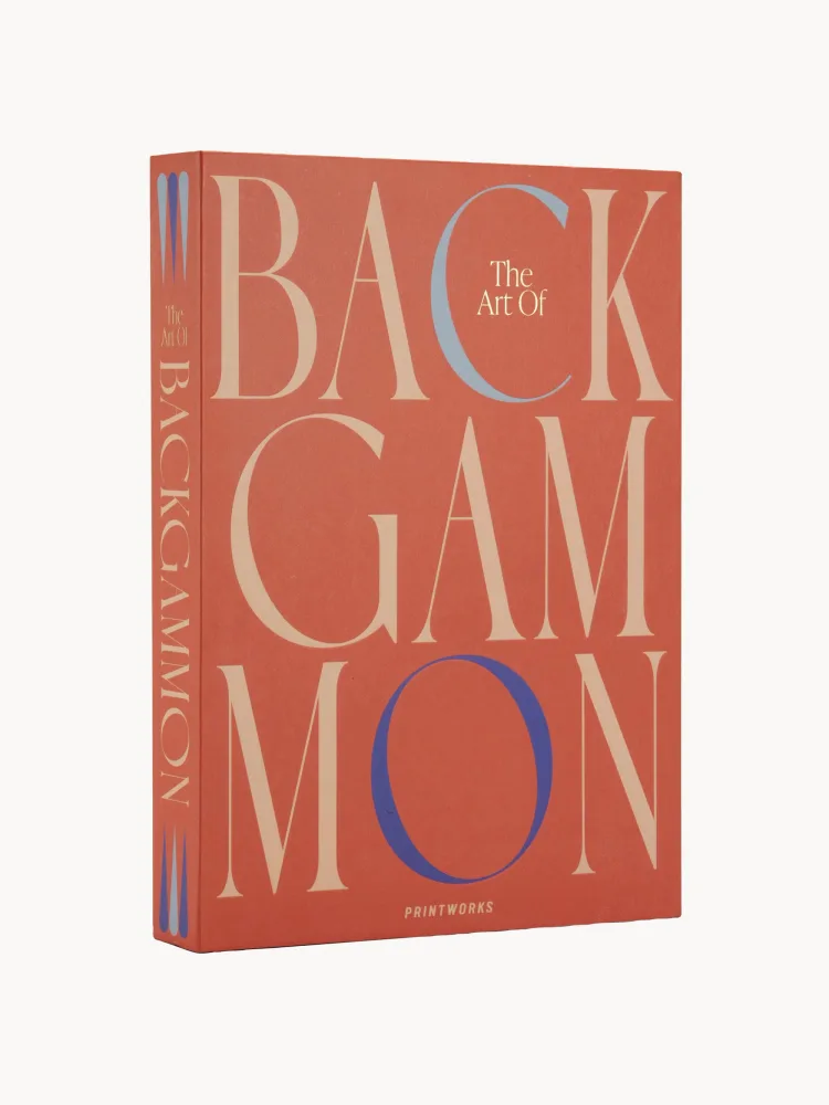 Printworks Настольная игра нарды Backgammon Classic в футляре-книге для двух игроков, 22х21х5 см, коралловая с синим