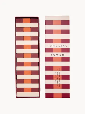 Printworks Настольная игра Tumbling Tower Classic — падающая башня из дерева, 54 элемента, 9х29х8 см, красная со светло-бежевым