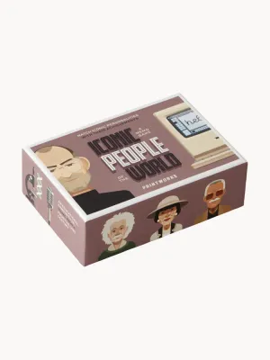 Printworks Настольная игра на память Iconic People из 50 карточек с иллюстрациями, 15х10х5 см, розовато-лиловая