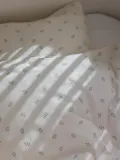 Sebra Комплект постельного белья детский Sophora Leaves из перкаля, пододеяльник 100×135 см и наволочка 40×60 см, белый с зелёным — фото 3