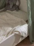 Sebra Комплект постельного белья детский Sophora Leaves из перкаля, пододеяльник 100×135 см и наволочка 40×60 см, белый с зелёным — фото 4