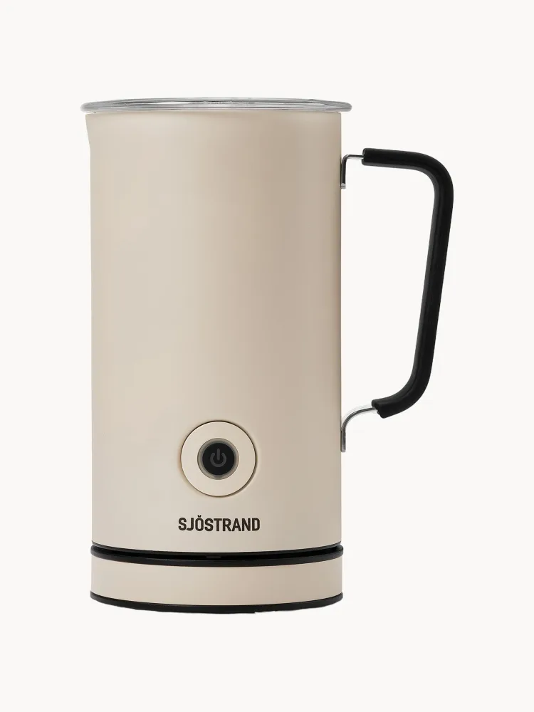 Sjöstrand Coffee Вспениватель молока Zeio на 300 мл из нержавеющей стали, капучинатор для горячей и холодной пены, бежевый