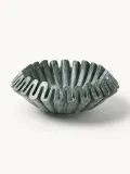 Westwing Collection Миска декоративная из мрамора Santorini, диаметр 18 см, Ø 18 × В 7 см, Тёмный зелёный — фото 1