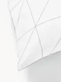 Westwing Collection Пододеяльник Marla из хлопка ренфорсе белый со светло-серым — фото 4