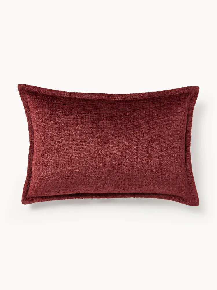Westwing Collection Наволочка декоративная Shannon из букле, Ш 40 × Д 60 см, Бордовый