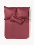 Westwing Collection Простыня Premium из хлопкового сатина, бордовая — фото 2