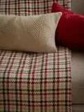 Westwing Collection Покрывало Connie хлопковое узорное бежево-зелёное — фото 4