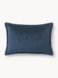 Westwing Collection Наволочка декоративная Shannon из букле, Ш 40 × Д 60 см, Тёмный синий — фото 1