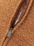 Westwing Collection Подушка декоративная Sofia валик из букле, Ø 17 × Д 68 см, Светлый коричневый — фото 4