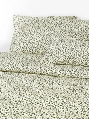 Westwing Collection Пододеяльник Nolana, Ш 135 × Д 200 см, Оливковый зелёный