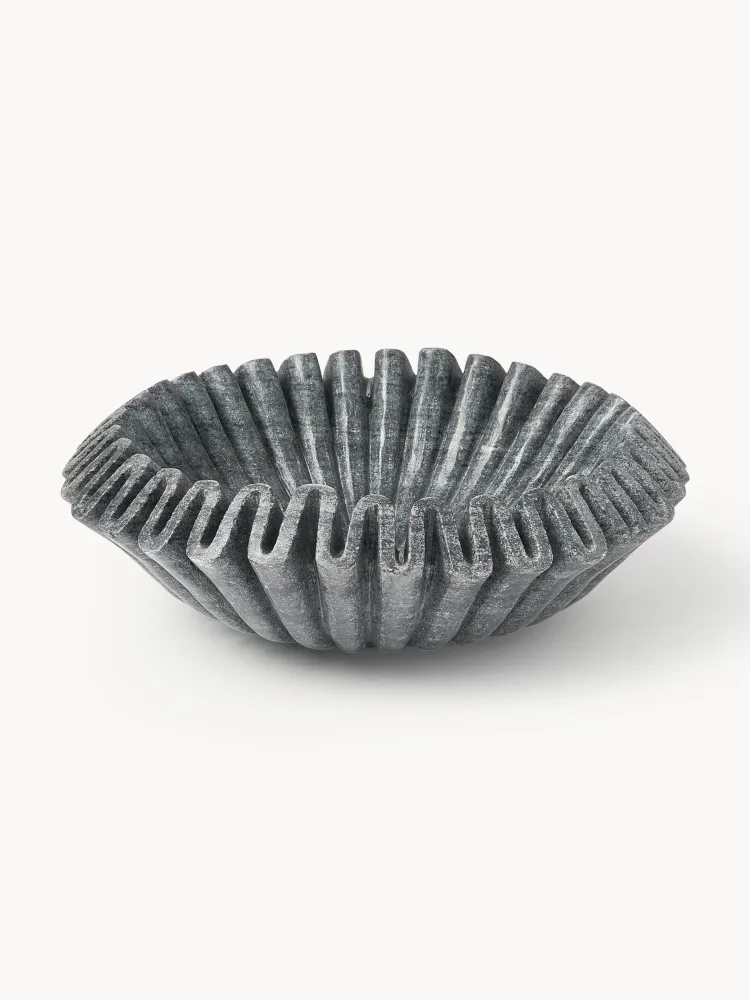 Westwing Collection Миска декоративная из мрамора Santorini, диаметр 31 см, Ø 31 × В 11 см, Серый