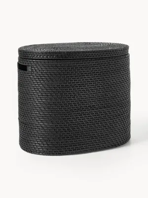 Westwing Collection Корзина для белья с крышкой Lurdes, Ш 55 × Г 35 см, Чёрный
