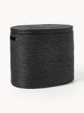 Westwing Collection Корзина для белья с крышкой Lurdes, Ш 55 × Г 35 см, Чёрный — фото 1