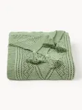 Westwing Collection Плед Sarah вязаный с бахромой из хлопка — фото 2