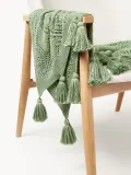 Westwing Collection Плед Sarah вязаный с бахромой из хлопка — фото 4