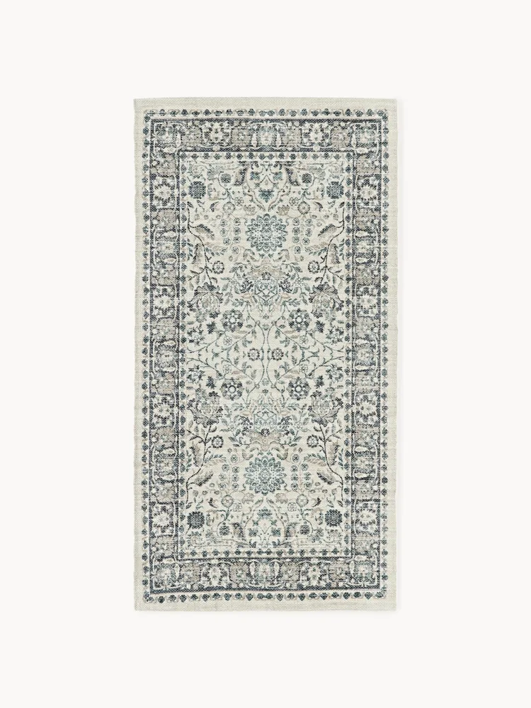Westwing Collection Ковер Tiara ручного плетения для улицы, винтажный стиль, бежевые оттенки с серо-голубым, 80х150–200х300 см