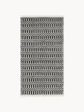 Westwing Collection Ковер уличный Rune ручного плетения с геометрическим узором, 120х180 см, чёрный с молочно-белым — фото 1
