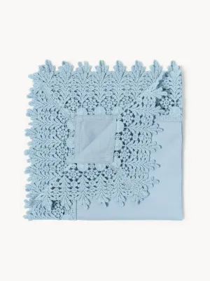 Westwing Collection Салфетка сервировочная Flavia из хлопка с кружевом, 45х45 см, голубая