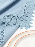 Westwing Collection Салфетка сервировочная Flavia из хлопка с кружевом, 45х45 см, голубая — фото 6