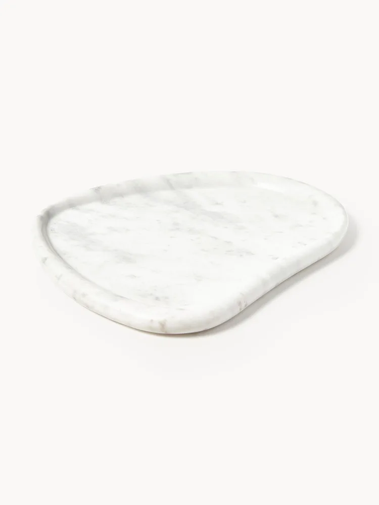 Westwing Collection Поднос декоративный Meringue из мрамора, 32 см, Ш 30 × Г 32 см, Белый мрамор