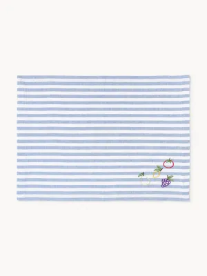 Westwing Collection Комплект подкладок с вышивкой Melony, 2 шт, Ш 40 × Д 50 см, Зелёный