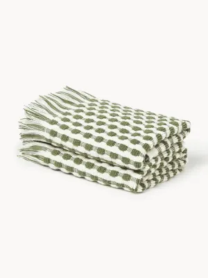 Westwing Collection Полотенце махровое Juniper с бахромой, гостевое полотенце XS, Ш 30 × Д 30 см, 2 шт., Приглушённый белый