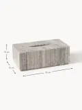 Westwing Collection Коробка для бумажных салфеток Simba из мрамора, Ш 26 × Г 15 см, Бежевый мрамор — фото 2