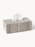 Westwing Collection Коробка для бумажных салфеток Simba из мрамора, Ш 26 × Г 15 см, Бежевый мрамор — фото 3