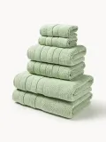 Westwing Collection Комплект махровых полотенец Luxe, 3 предм. (гостевое полотенце, полотенце для рук, банное полотенце), Шалфейный зелёный — фото 1