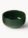Westwing Collection Набор мисок Nessa из твёрдого фарфора, 4 предмета, Ø 14 × В 6 см, Тёмный зелёный — фото 1