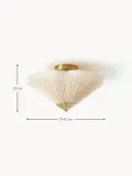 Westwing Collection Потолочный светильник Leora с плиссированным льняным абажуром, Ø 42 × В 23 см, Кремово-белый — фото 2