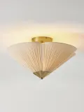 Westwing Collection Потолочный светильник Leora с плиссированным льняным абажуром, Ø 42 × В 23 см, Кремово-белый — фото 5