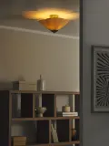 Westwing Collection Потолочный светильник Leora с плиссированным льняным абажуром, Ø 42 × В 23 см, Кремово-белый — фото 8