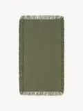 Westwing Collection Ковер Marcus ручного плетения для дома и улицы с бахромой, 80х150 см, тёмно-зелёный с оливковым — фото 1