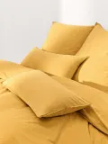 Westwing Collection Пододеяльник Debbie из перкали, Ш 135 × Д 200 см, Горчичный — фото 1