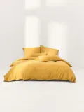 Westwing Collection Пододеяльник Debbie из перкали, Ш 135 × Д 200 см, Горчичный — фото 8