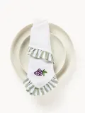 Westwing Collection Салфетка сервировочная Melony из хлопка с вышивкой и оборкой, 45х45 см, зелёная — фото 2