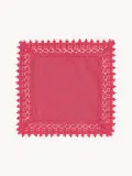 Westwing Collection Салфетка сервировочная Flavia из хлопка с кружевом, 45х45 см, розовая — фото 2