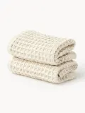 Westwing Collection Полотенце вафельное Ines, гостевое полотенце XS, Ш 30 × Д 30 см, 2 шт., Светлый бежевый — фото 1