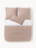 Westwing Collection Пододеяльник Marla из хлопка ренфорсе белый с приглушенно-розовым — фото 7